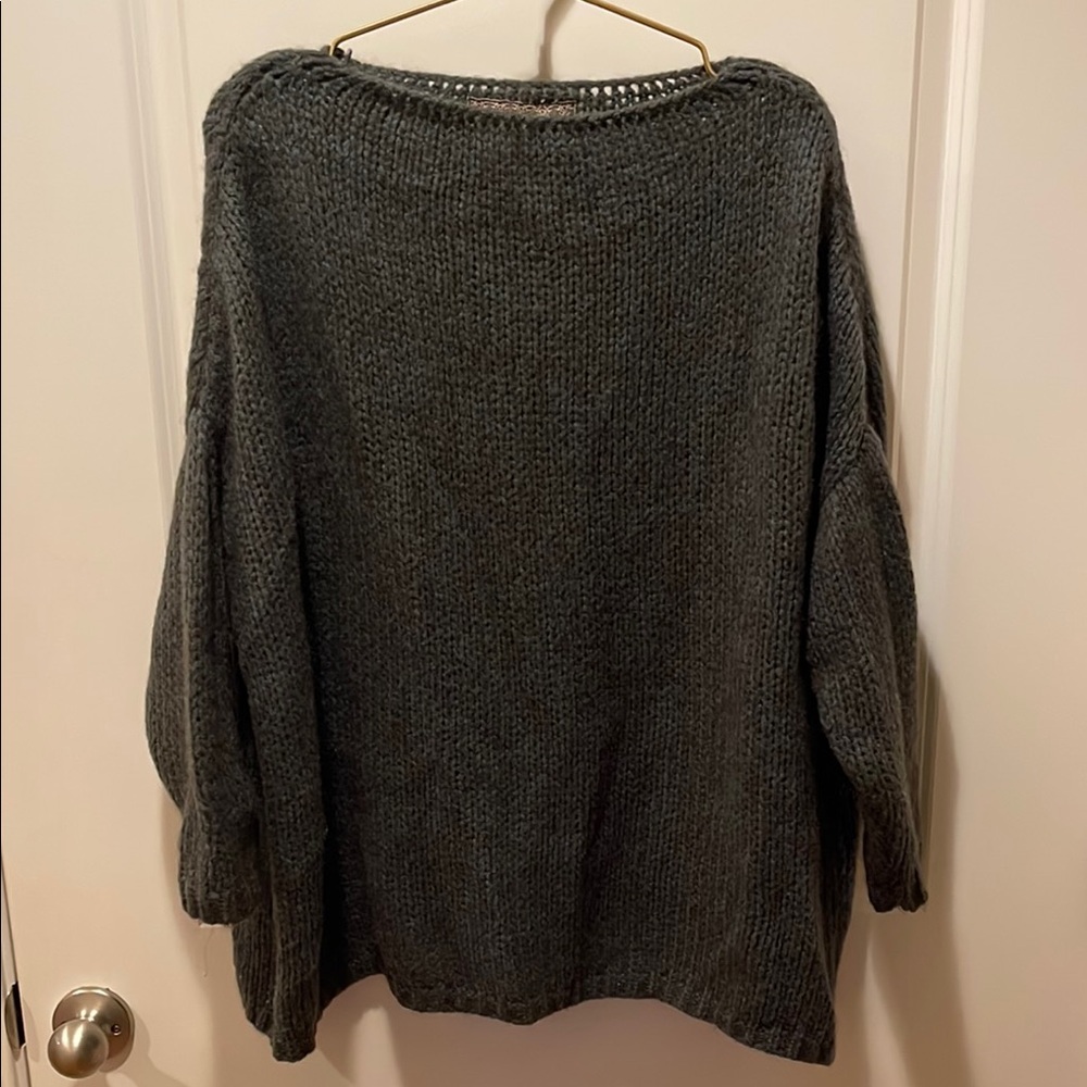 Les Ours Super Fuzzy Scoop Neck Wool Blend Sweater
